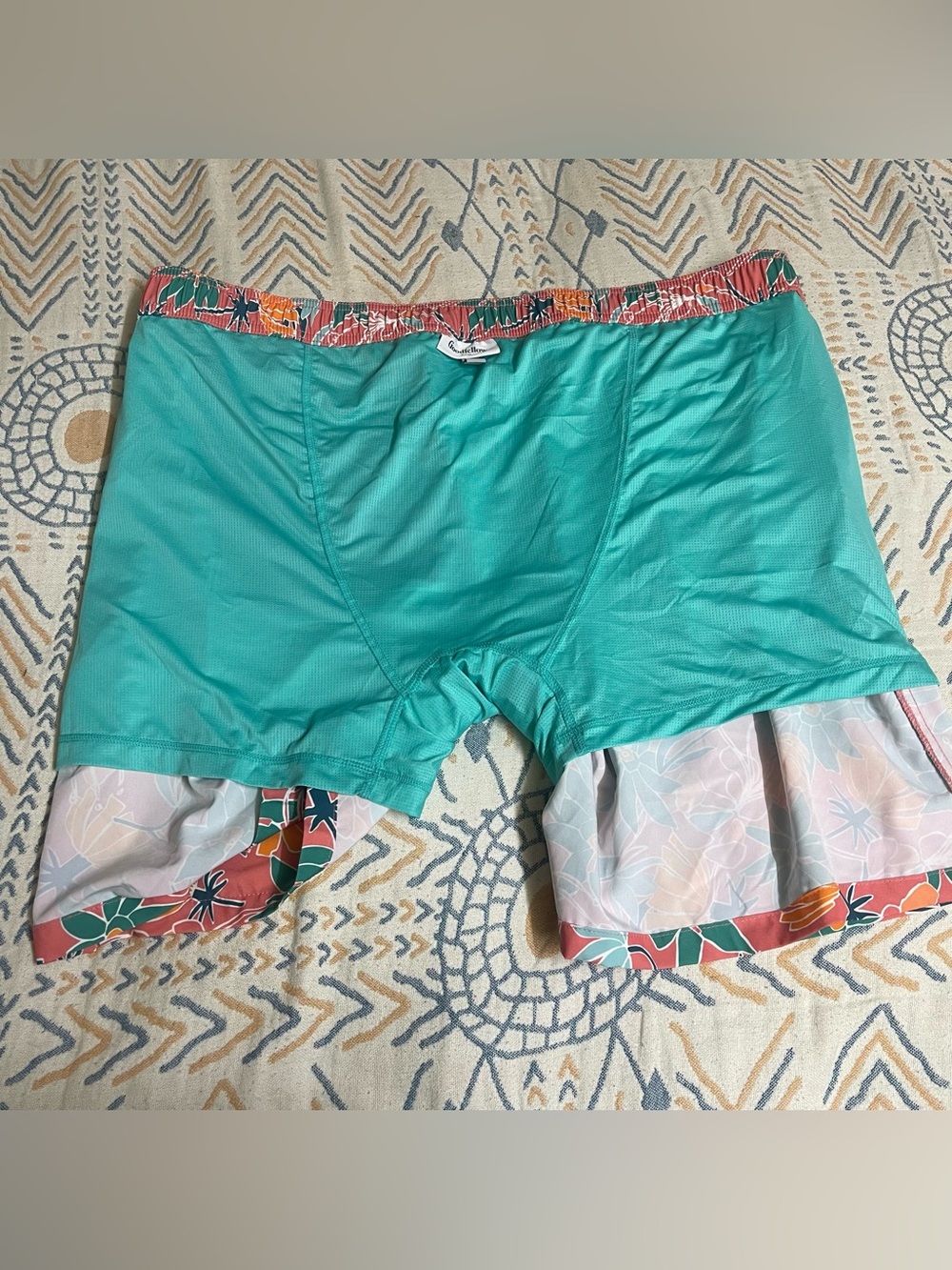 Goodfellow & Co Floral Drawstring Bermuda Shorts — Coral Green Orange - Picture 4 of 13